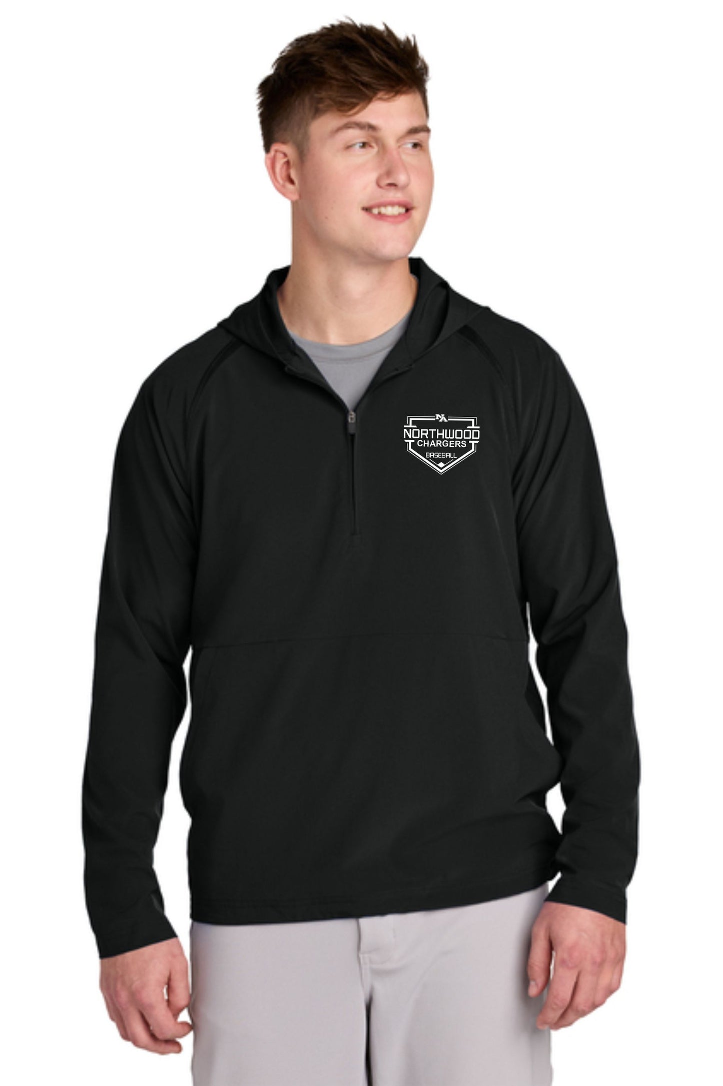 Baseball 1/2 zip long sleeve jacket