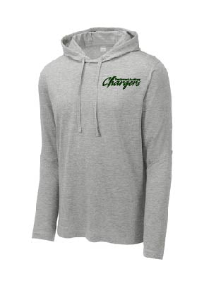 Sport-Tek ® PosiCharge ® Tri-Blend Wicking Long Sleeve Hooded tee - Light Grey Heather