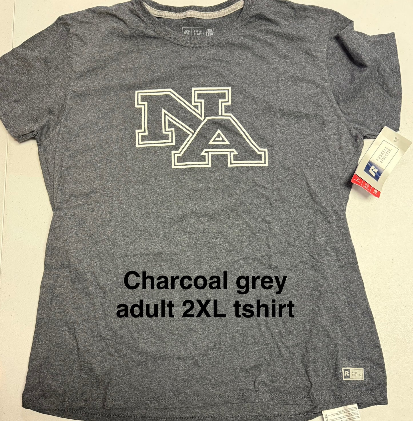 *40% OFF at Checkout* Russel Charcoal Heather Tshirt_Adult 2XL_Fan Wear