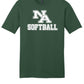 Softball Short Sleeve Cotton Tshirt _ (youth & adult ) Fan Wear (5 colors)