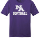 Softball Short Sleeve Cotton Tshirt _ (youth & adult ) Fan Wear (5 colors)