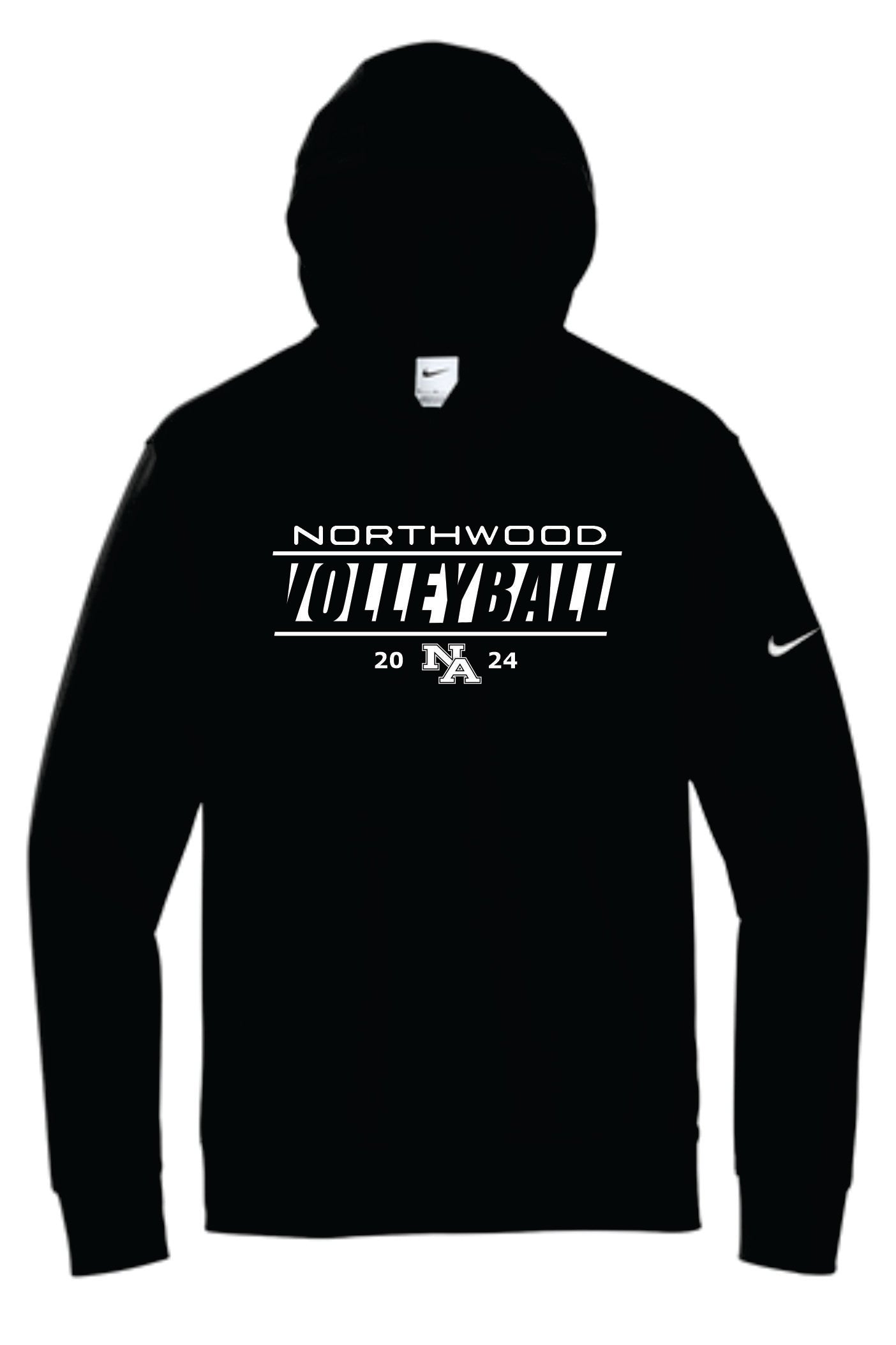 Volleyball 2024 Nike Club Fleece Pullover Hoodie APPROVED SCHOOL ATTIRE