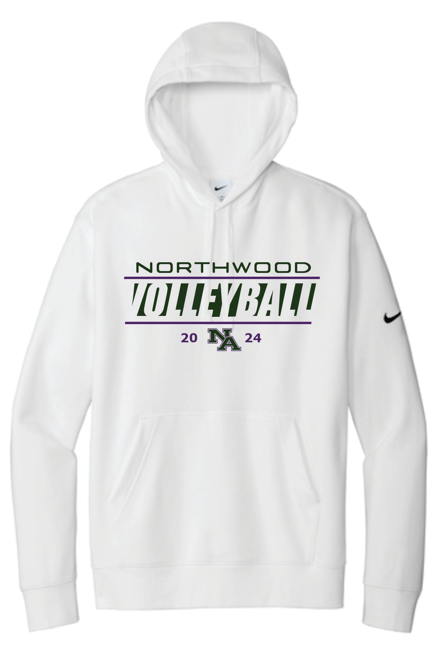 Volleyball 2024 Nike Club Fleece Pullover Hoodie APPROVED SCHOOL ATTIRE