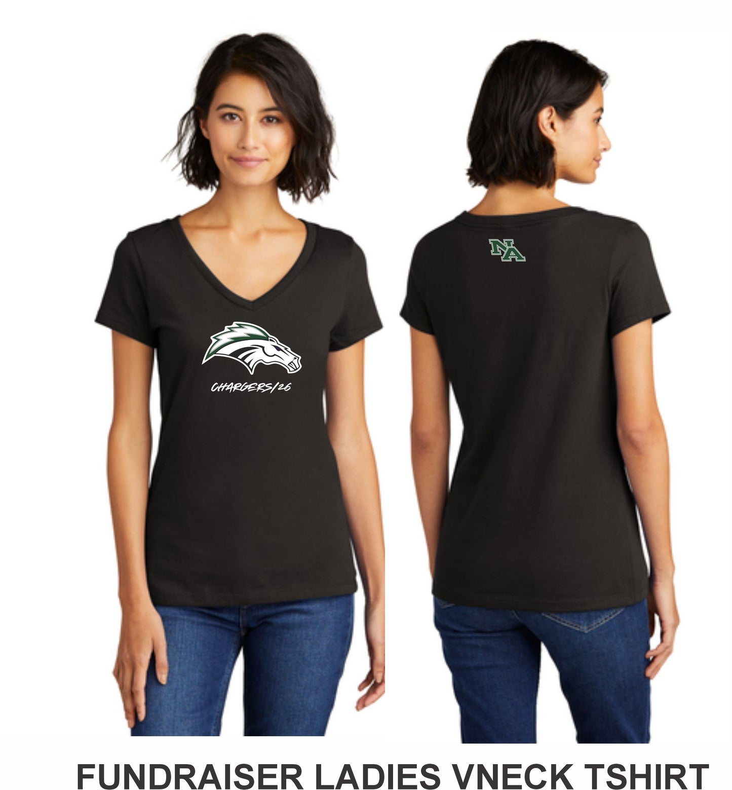 CHARGERS SOFT COTTON LADIES VNECK TEE _ Uniform Approved K-12