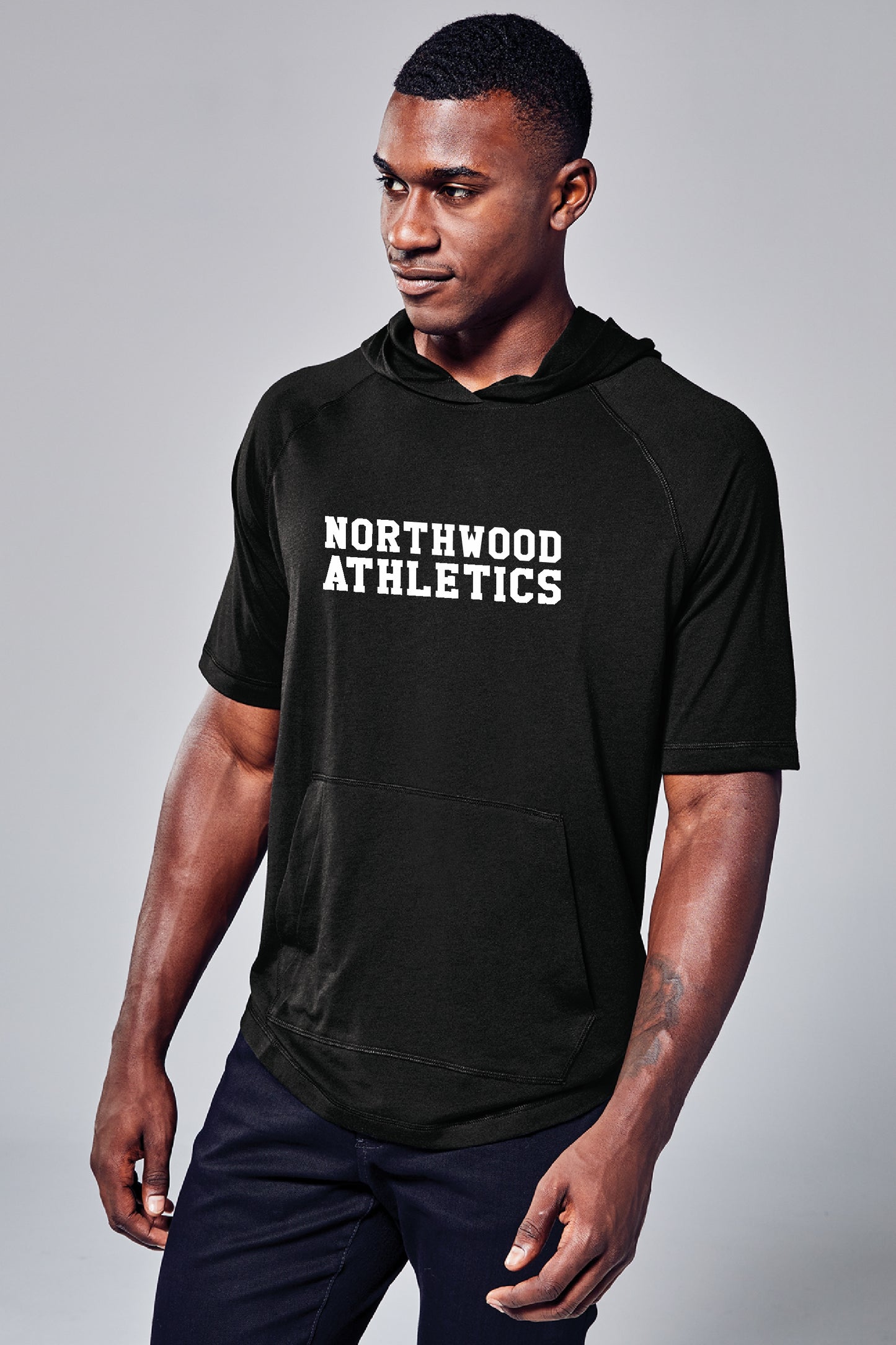 Northwood Athletics Tri-Blend Wicking Short Sleeve Hooded tee_text_Fan Gear