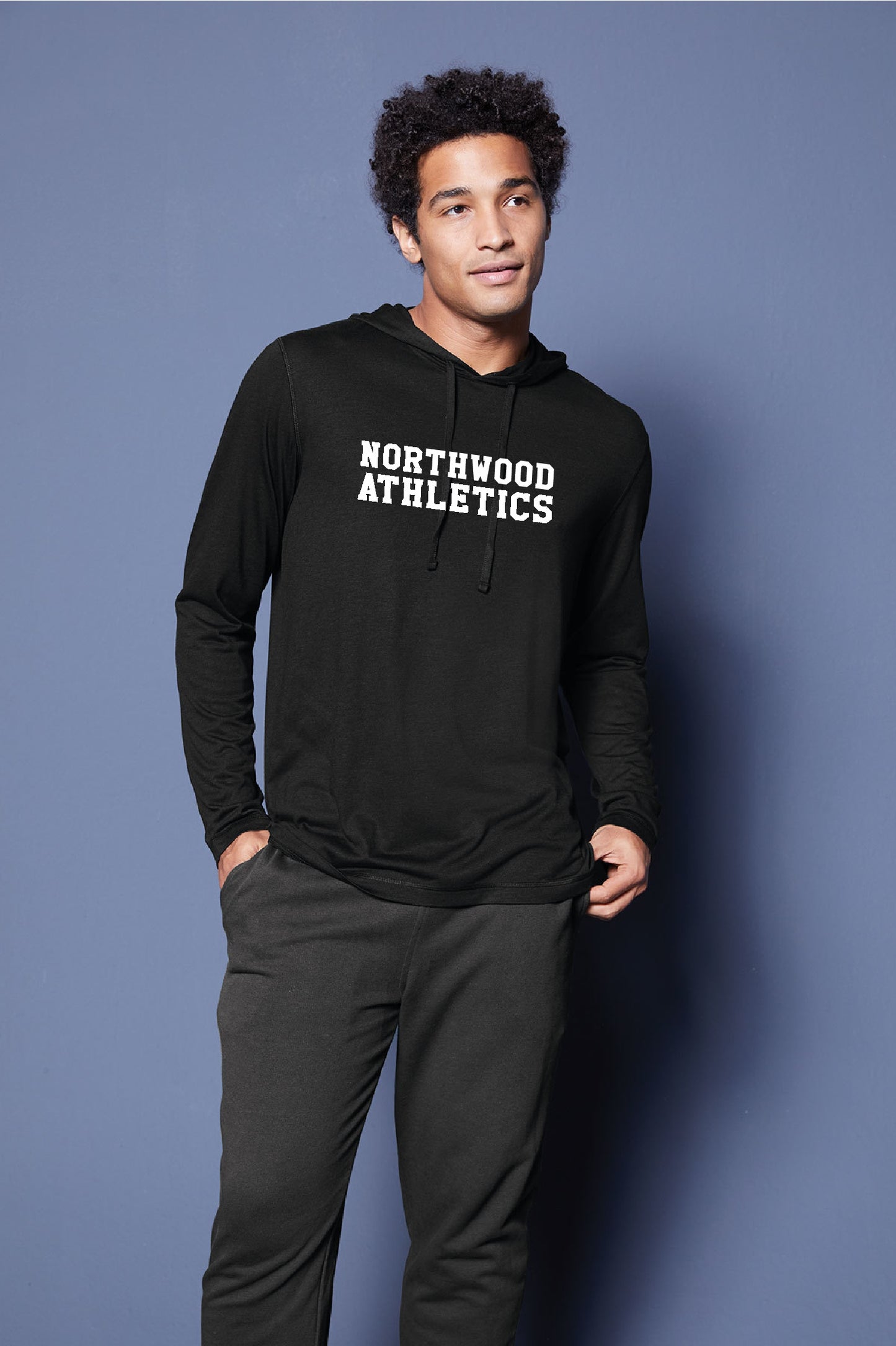 Northwood Athletics Tri-Blend Wicking Long Sleeve Hooded tee_text_Fan Gear