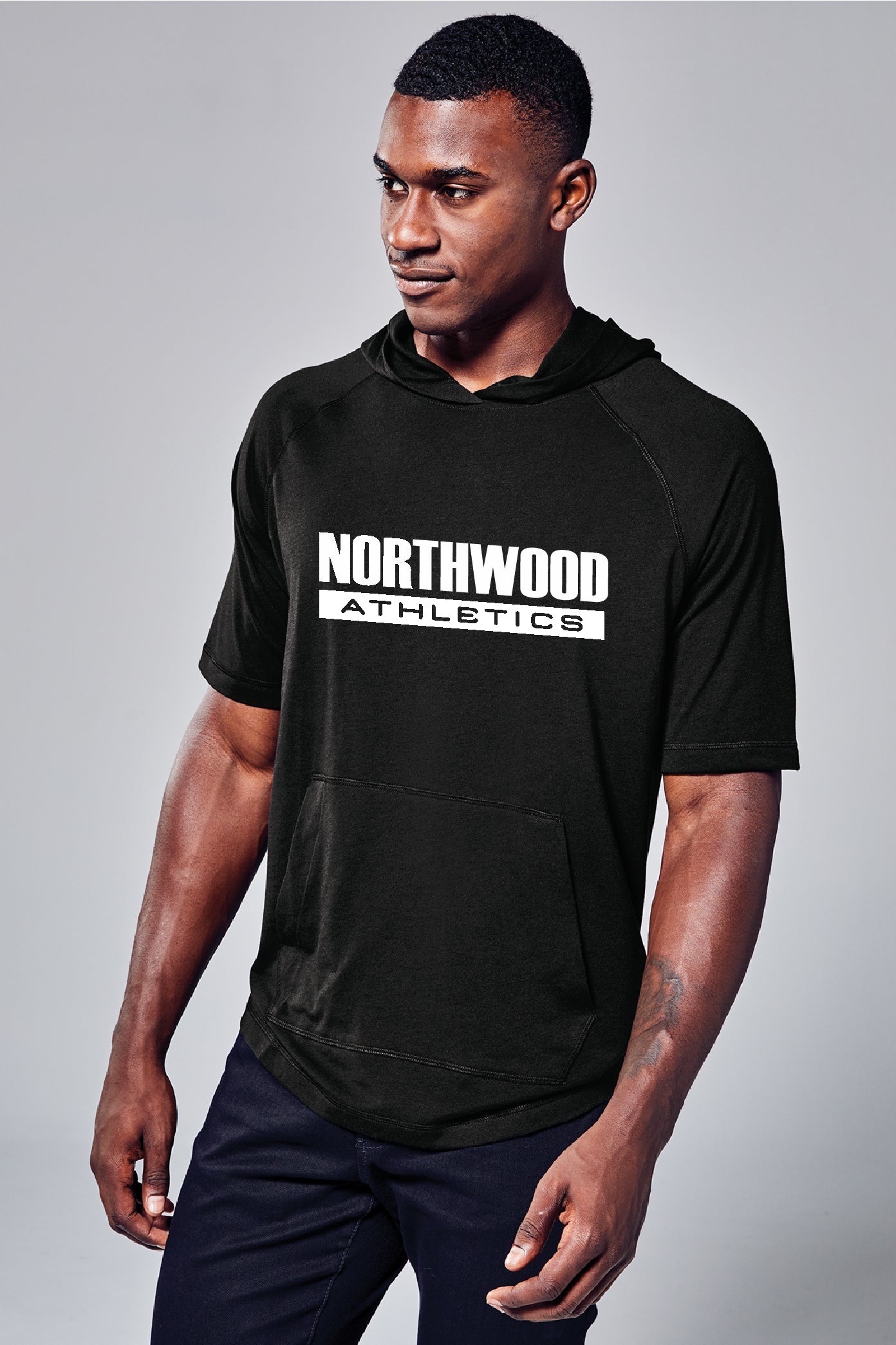Northwood Athletics Tri-Blend Wicking Short Sleeve Hooded tee_block_Fan Gear