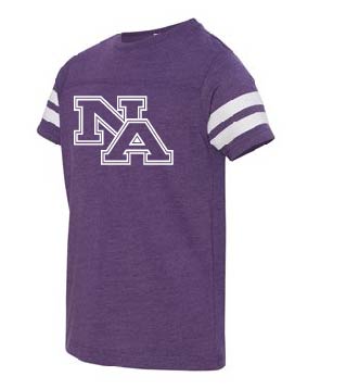 LAT - Youth Football Fine Jersey Tee - Purple/Kelly