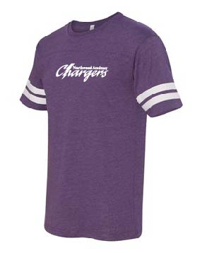 LAT - Adult Football Fine Jersey Tee - Kelly/Purple