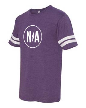 LAT - Adult Football Fine Jersey Tee - Kelly/Purple