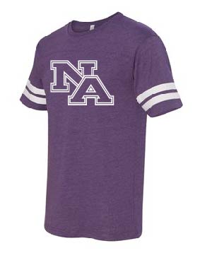 LAT - Adult Football Fine Jersey Tee - Kelly/Purple