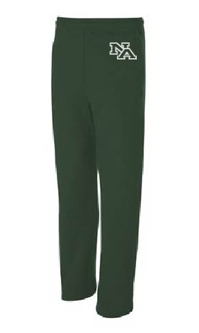 JERZEES - NuBlend® Open Bottom Sweatpants with Pockets - Black/Athletic Heather/Forest Green